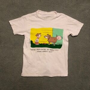 Vintage 1989 Gene‎ Myers Playboy Cartoon T-Shirt White Single Stitch Small